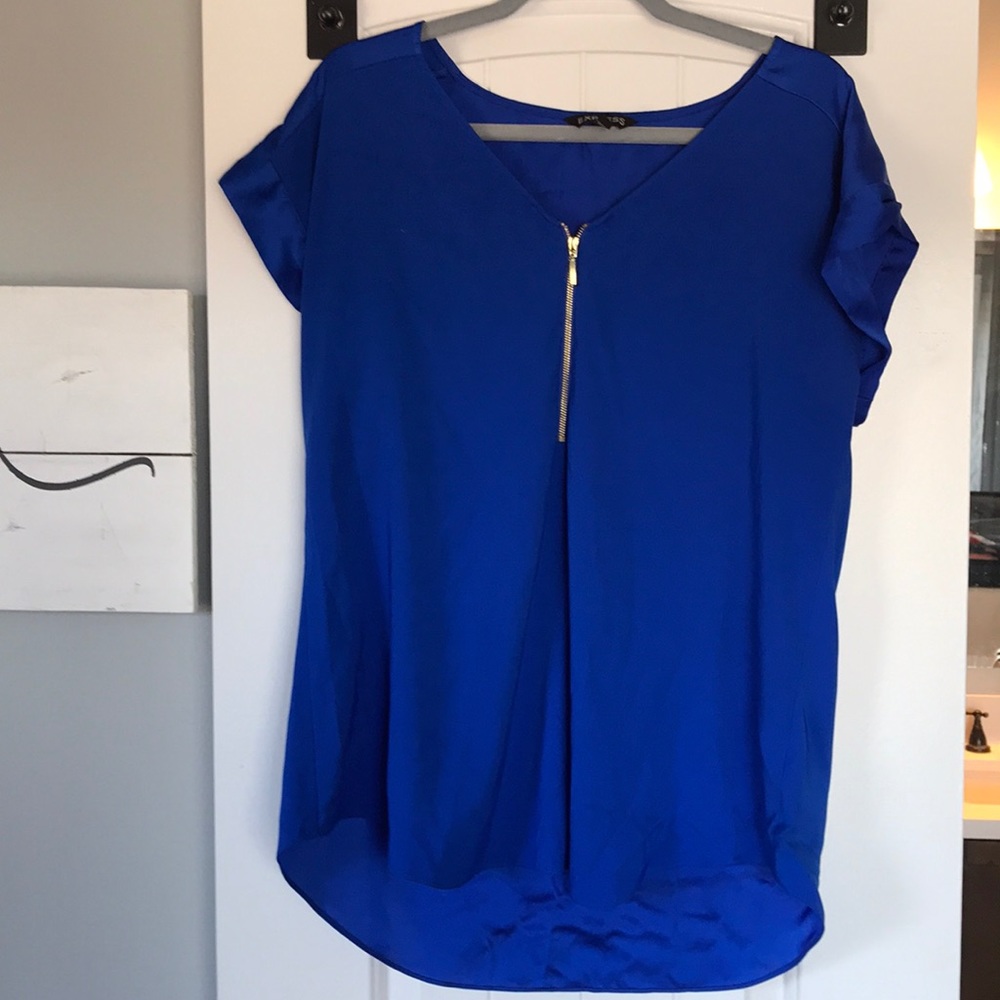 Express blue short sleeved blouse